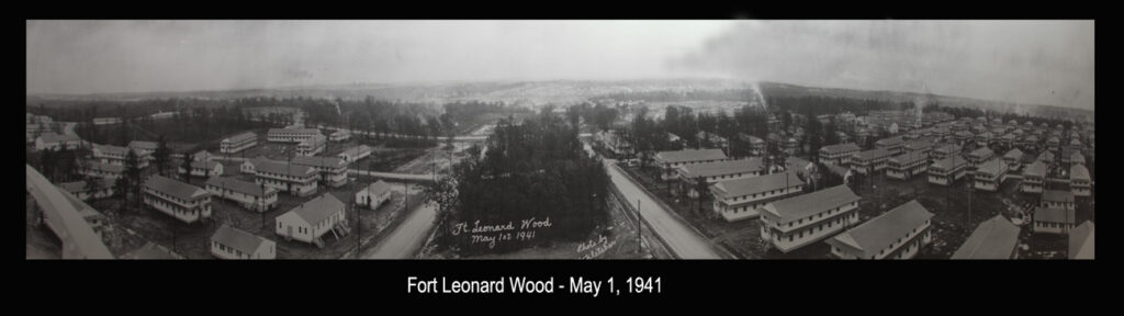 View of Fort Leonard Wood a month before the training post was completed. Photo taken of the panoramic original by Richard B. Mayes.