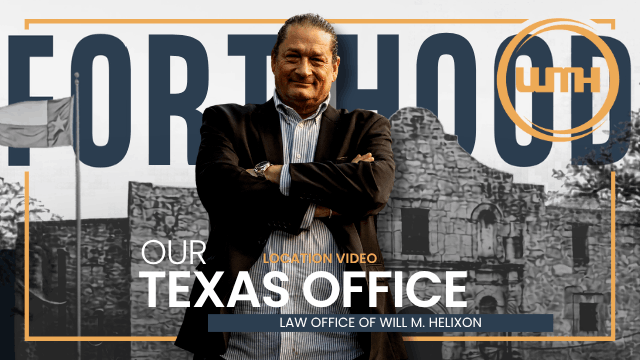 Thumbnail image for Fort Hood Texas office location video featuring Will M. Helixon from the Law Office of Will M. Helixon standing in front of historic stone building