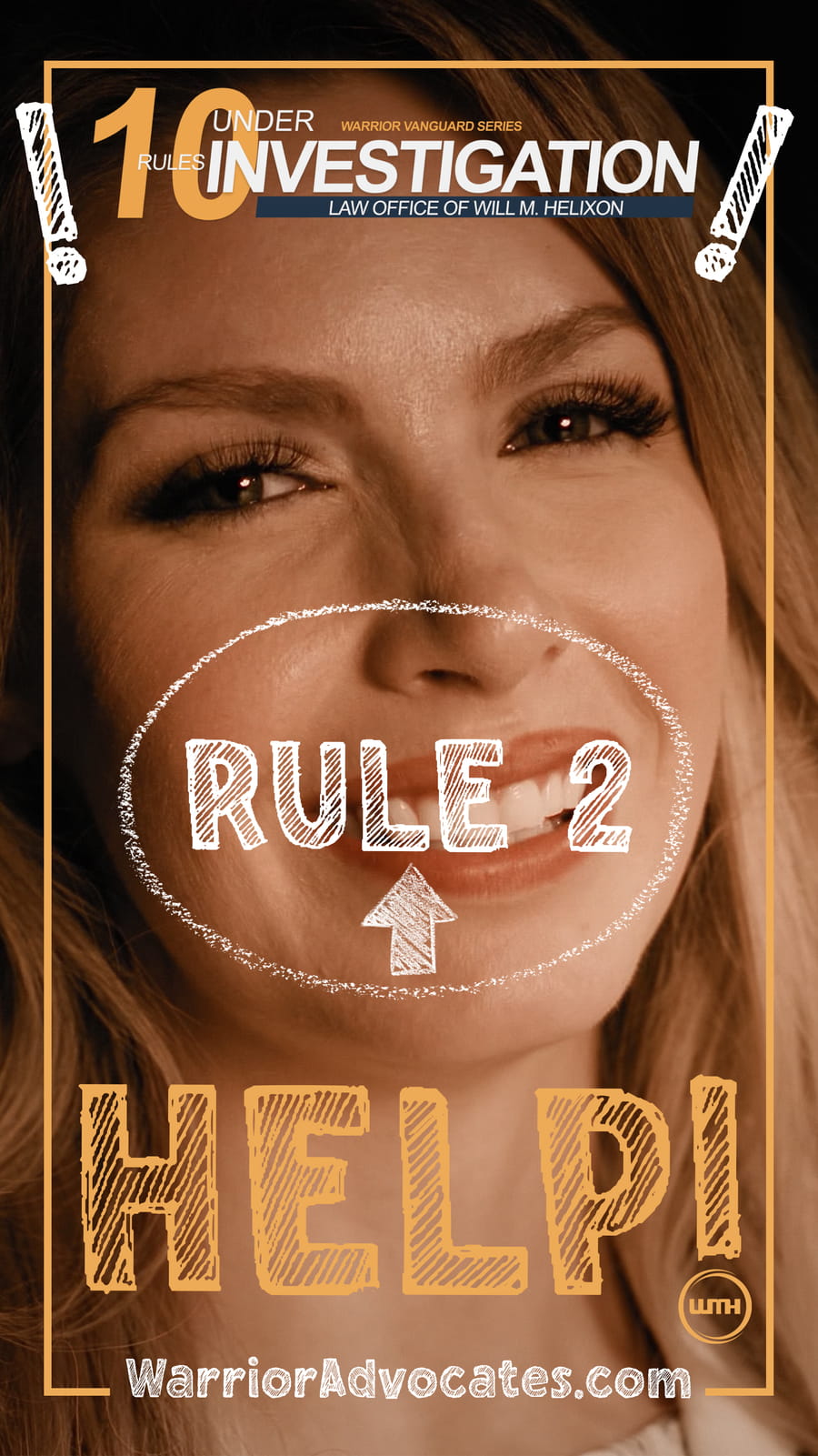 Military defense lawyer Laura Kiker smiling into the camera on a Rule 2 thumbnail advising service members not to consent to any searches