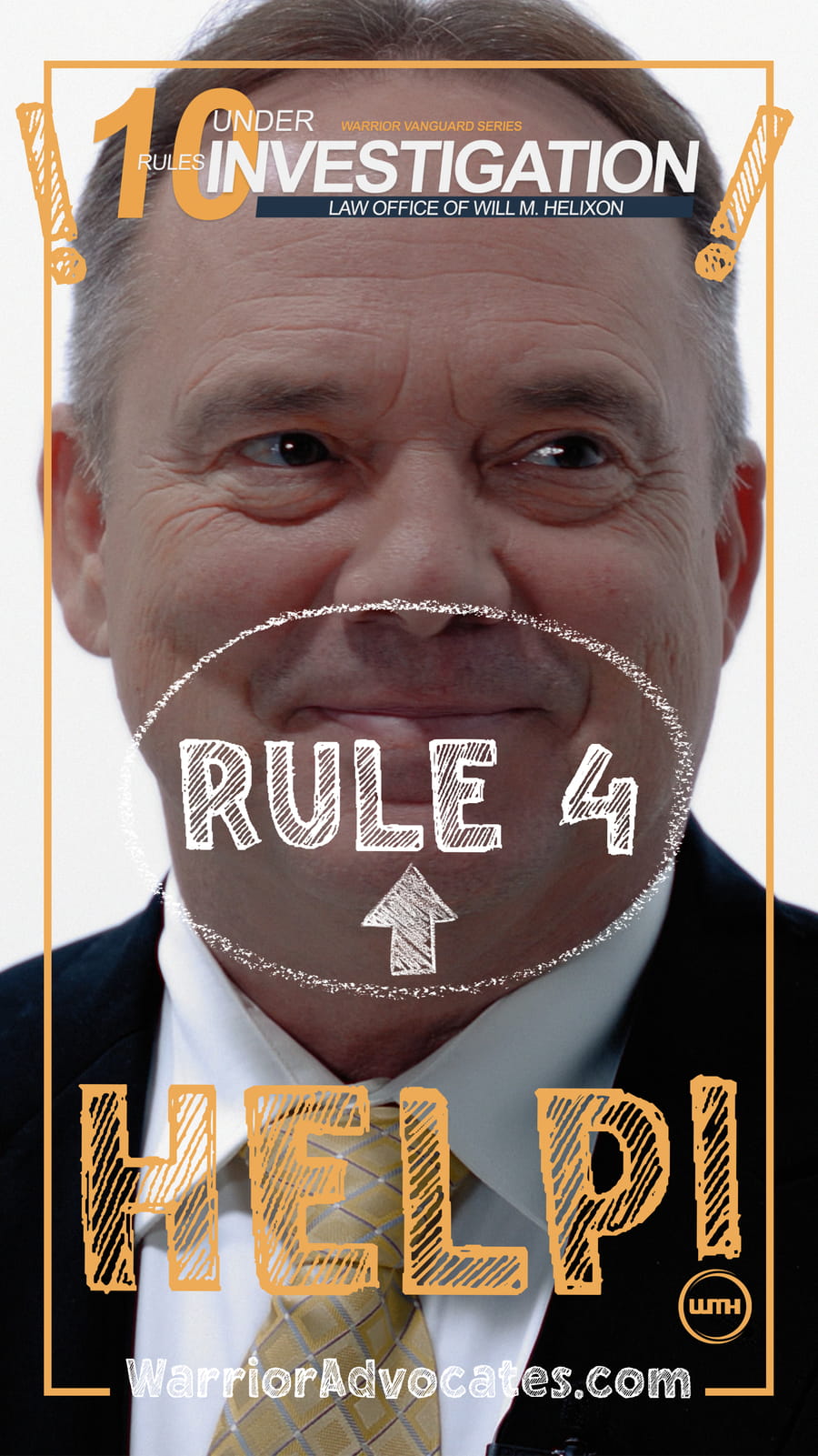 Rule 4 thumbnail from the 10 Rules Under Investigation series, featuring Scott Brokaw with the word "HELP!"